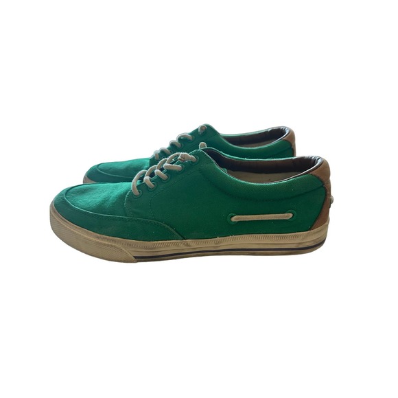 Polo Ralph Lauren. Mens Size 10D Green Lace-up Canvas Loafers - Picture 6 of 7